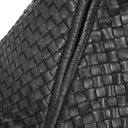 Bottega Veneta Black Lambskin Intrecciato Hobo Handbag