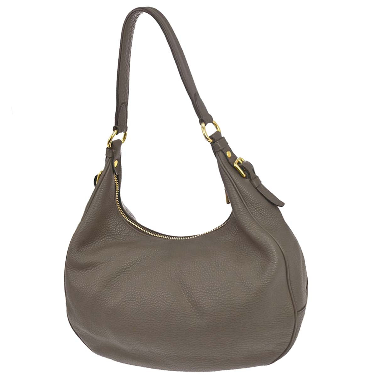 Prada Gray Calfskin Hobo Handbag