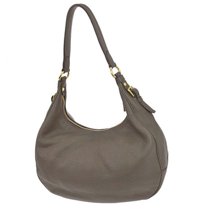 Prada Gray Calfskin Hobo Handbag