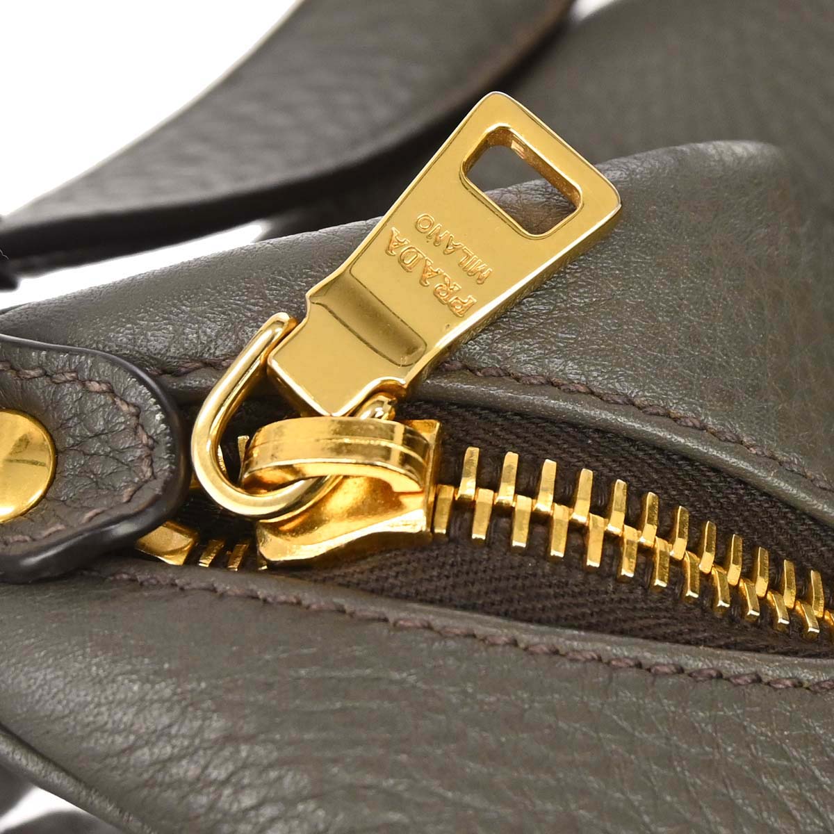 Prada Gray Calfskin Hobo Handbag