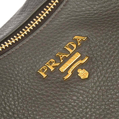 Prada Gray Calfskin Hobo Handbag