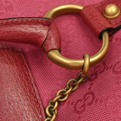 Gucci Pink GG Canvas Horsebit Handbag