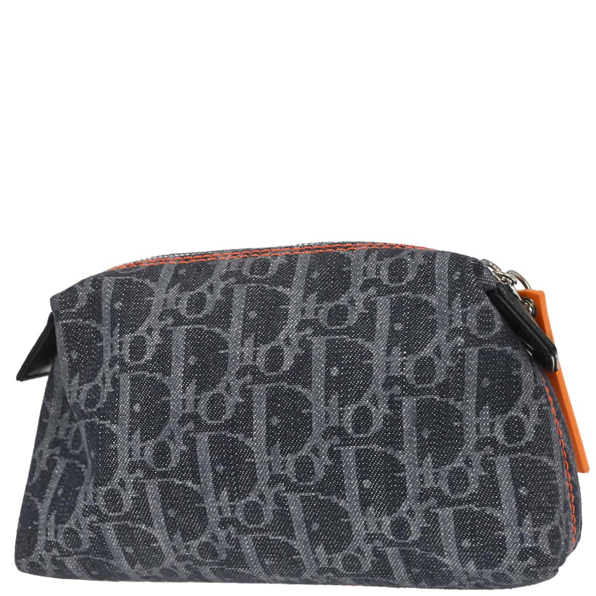 Christian Dior Navy Canvas Flight Trotter Cosmetic Pouch Bag