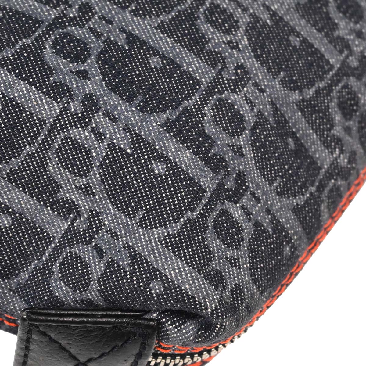 Christian Dior Navy Canvas Flight Trotter Cosmetic Pouch Bag