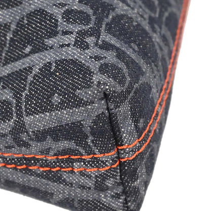 Christian Dior Navy Canvas Flight Trotter Cosmetic Pouch Bag