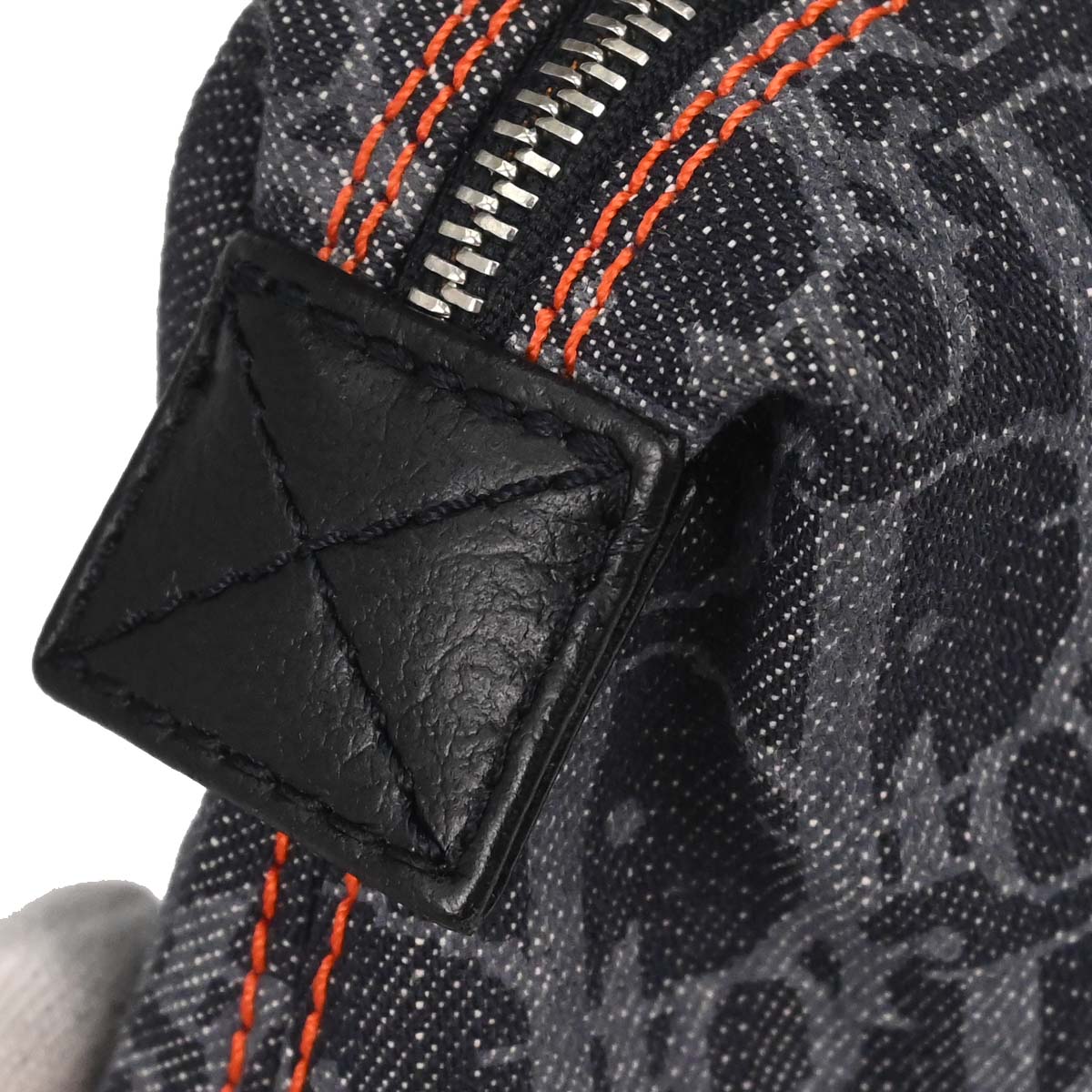 Christian Dior Navy Canvas Flight Trotter Cosmetic Pouch Bag