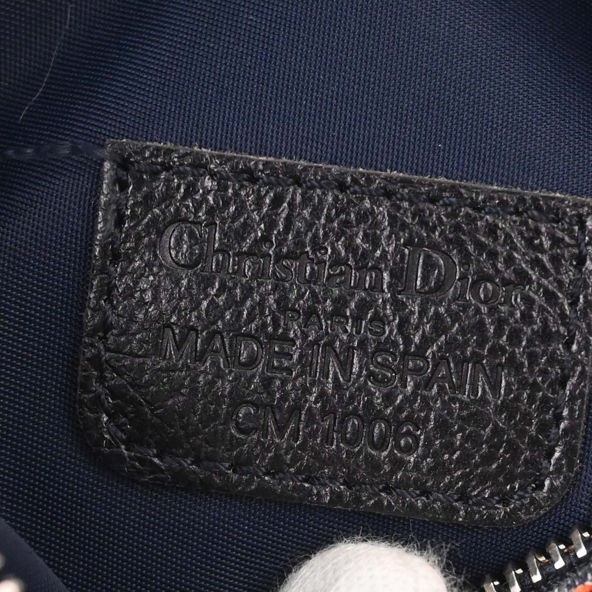 Christian Dior Navy Canvas Flight Trotter Cosmetic Pouch Bag