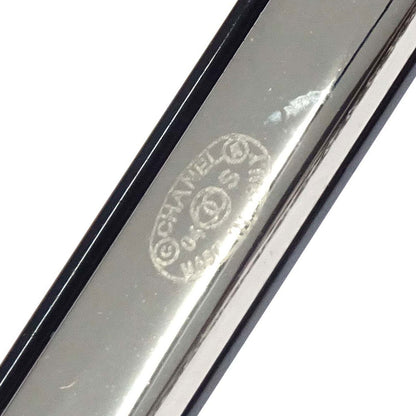 Chanel Dice CC Dangle Brooch Pin Silver Black Acrylic 04S