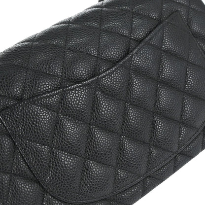 Chanel 2019 Black Caviar Skin Small Classic Double Flap Shoulder Bag