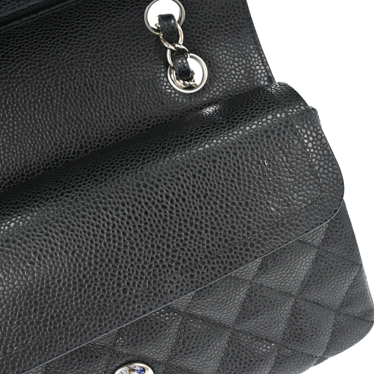 Chanel 2019 Black Caviar Skin Small Classic Double Flap Shoulder Bag