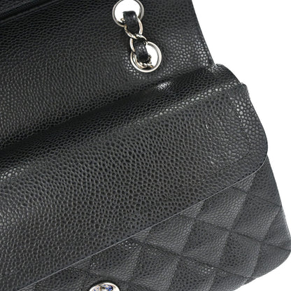 Chanel 2019 Black Caviar Skin Small Classic Double Flap Shoulder Bag