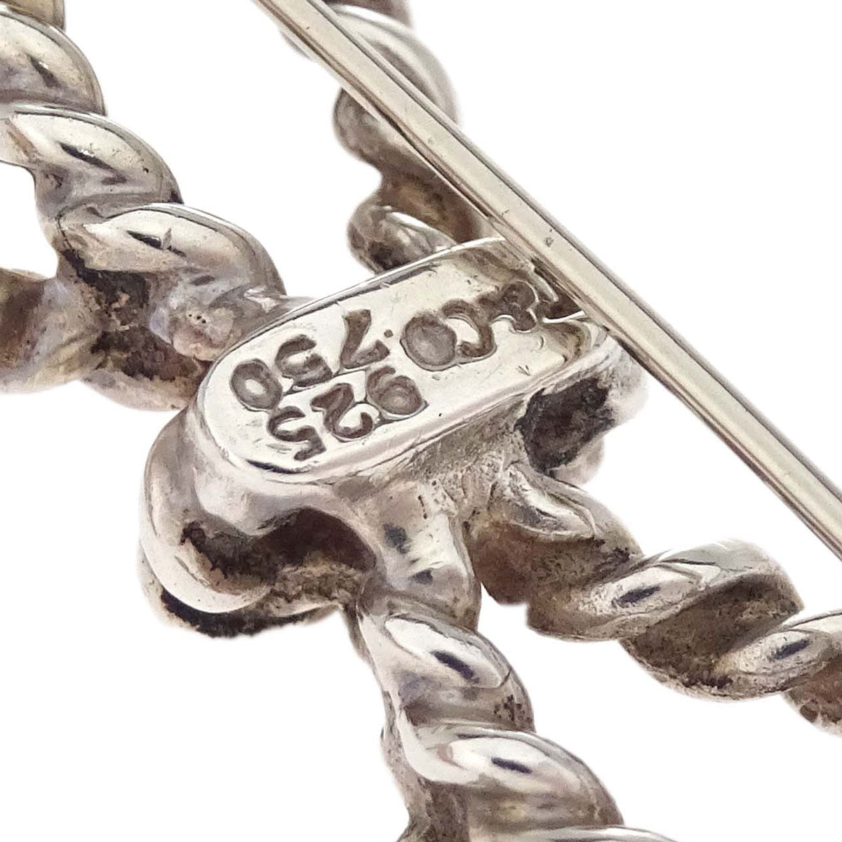 Tiffany & Co. Silver Twist Bow Brooch Pin SV925 Au750