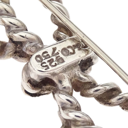 Tiffany & Co. Silver Twist Bow Brooch Pin SV925 Au750