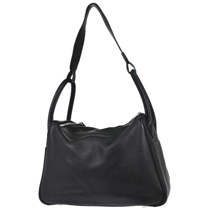 Hermes Black Taurillon Clemence Lindy 30 Shoulder Bag