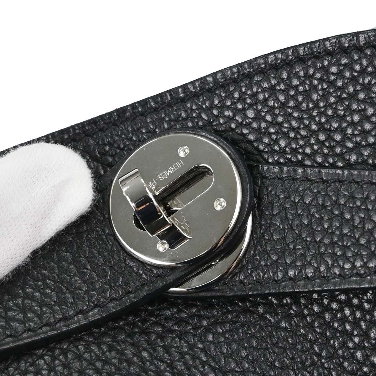 Hermes Black Taurillon Clemence Lindy 30 Shoulder Bag