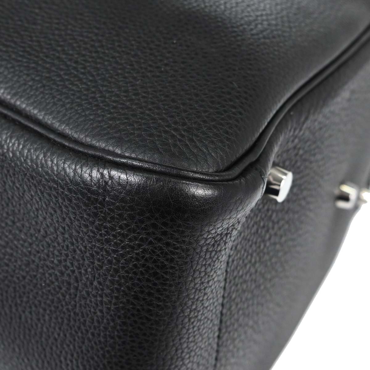 Hermes Black Taurillon Clemence Lindy 30 Shoulder Bag