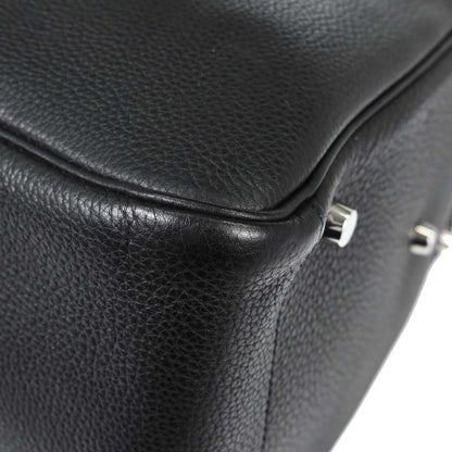 Hermes Black Taurillon Clemence Lindy 30 Shoulder Bag