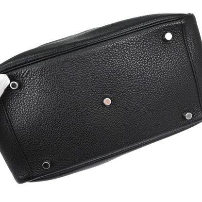 Hermes Black Taurillon Clemence Lindy 30 Shoulder Bag