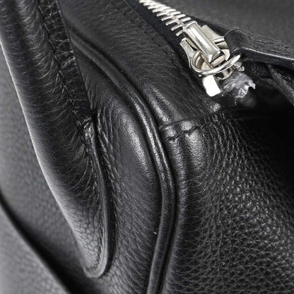 Hermes Black Taurillon Clemence Lindy 30 Shoulder Bag