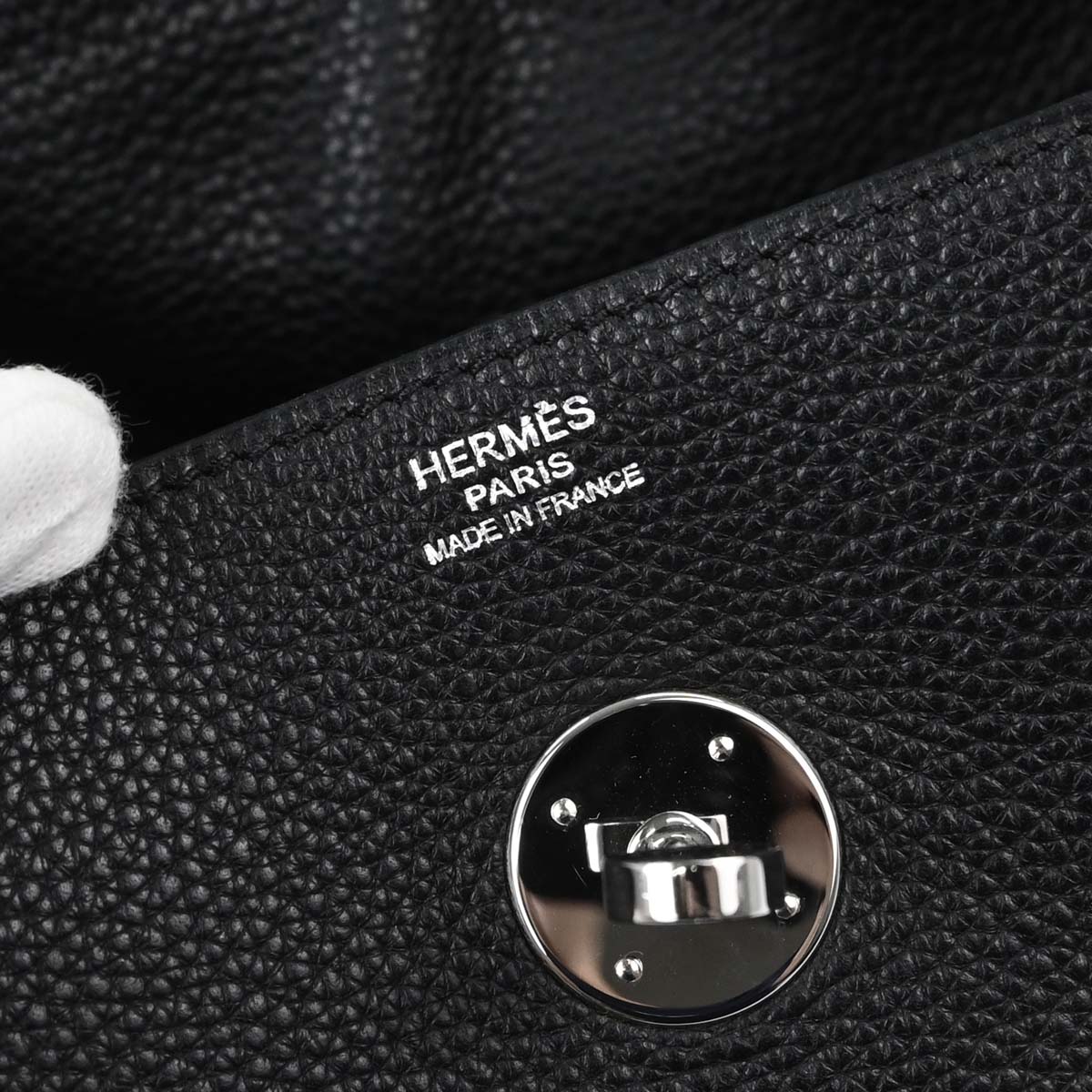 Hermes Black Taurillon Clemence Lindy 30 Shoulder Bag