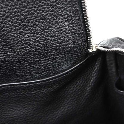 Hermes Black Taurillon Clemence Lindy 30 Shoulder Bag