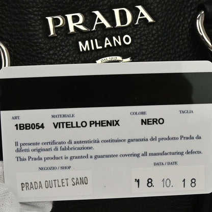 Prada Black Leather 2way Shoulder Handbag