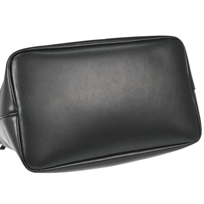 Gucci Black Leather Bamboo Handbag