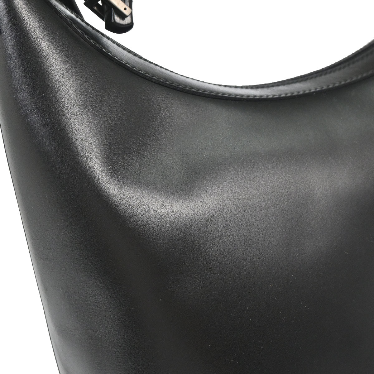 Gucci Black Leather Bamboo Handbag