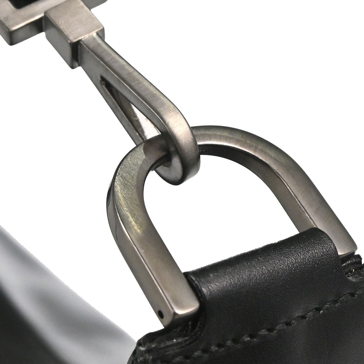 Gucci Black Leather Bamboo Handbag