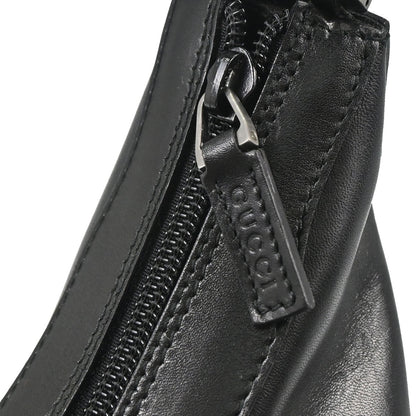 Gucci Black Leather Bamboo Handbag