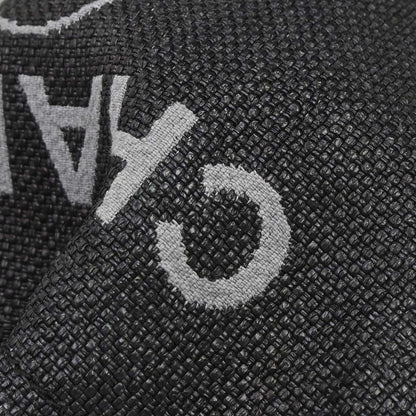 Chanel 2019 Black Straw Deauville Bucket Shoulder Bag