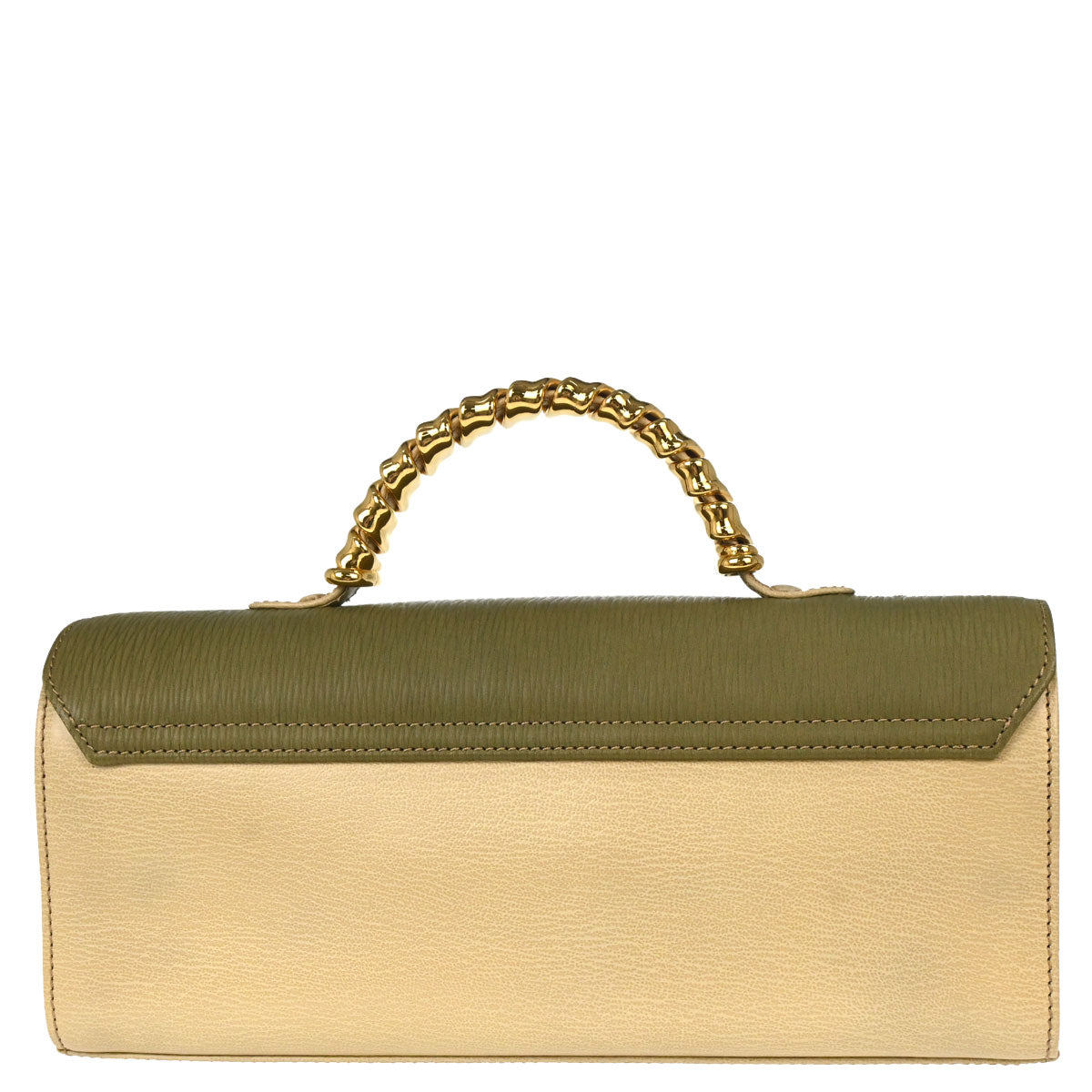 Loewe Beige Green Leather Velazquez Handbag