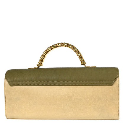 Loewe Beige Green Leather Velazquez Handbag