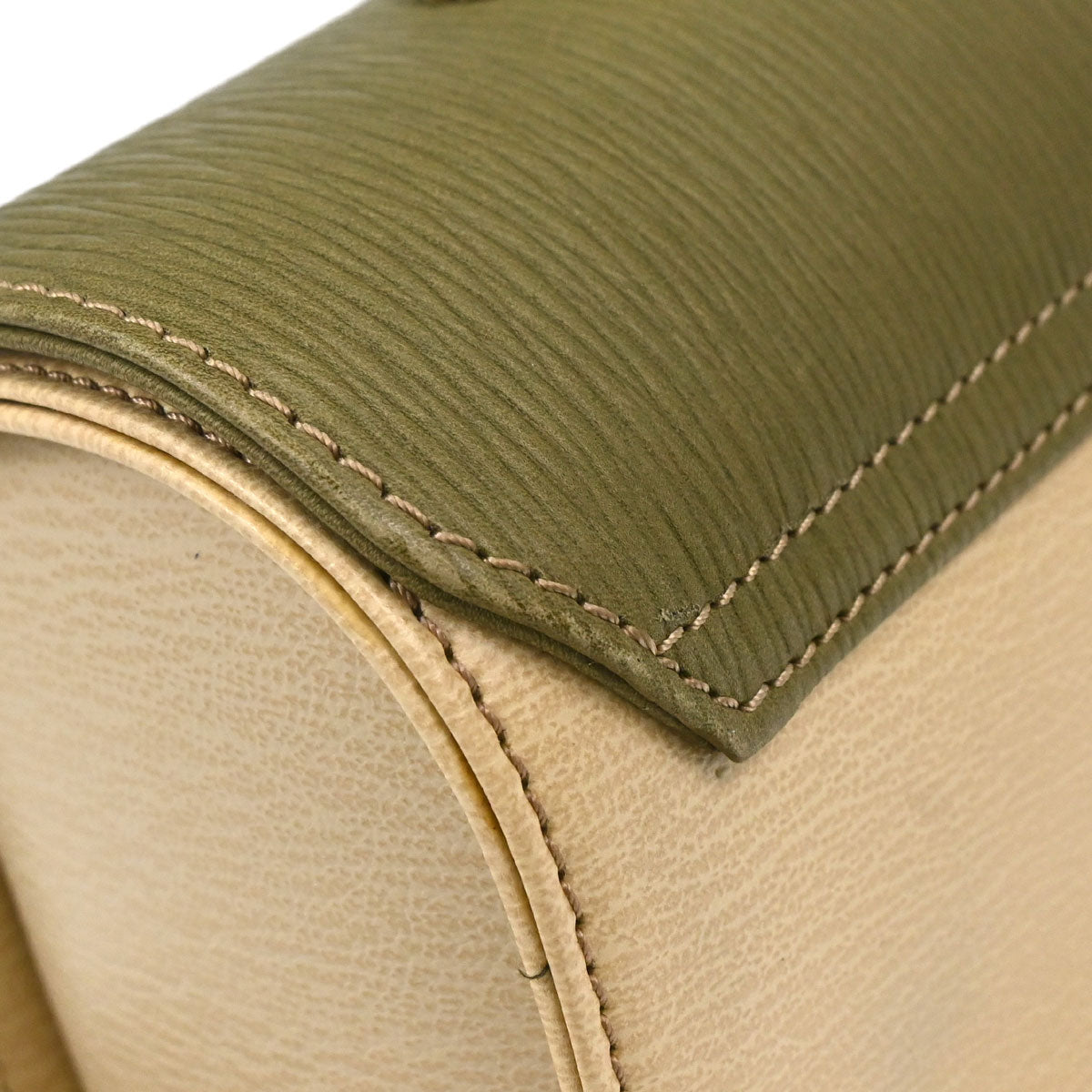 Loewe Beige Green Leather Velazquez Handbag