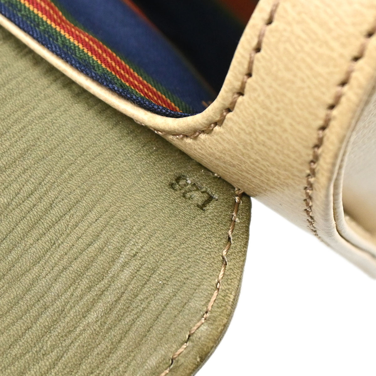 Loewe Beige Green Leather Velazquez Handbag
