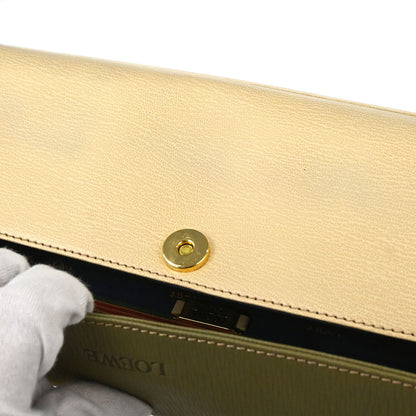 Loewe Beige Green Leather Velazquez Handbag