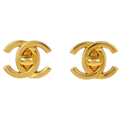 Chanel CC Turnlock Clip-On Earrings Gold Large 97P