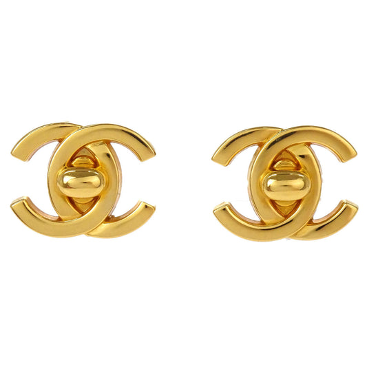 Chanel CC Turnlock Clip-On Earrings Gold Large 97P