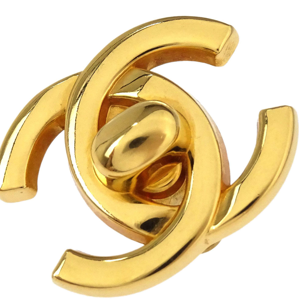 Chanel CC Turnlock Clip-On Earrings Gold Large 97P