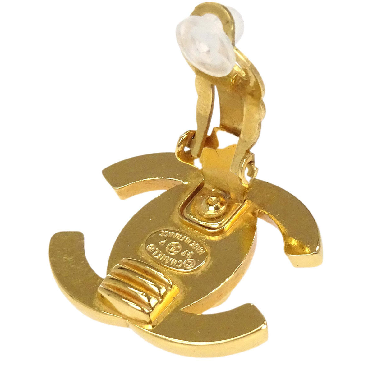 Chanel CC Turnlock Clip-On Earrings Gold Large 97P