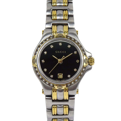 Gucci 9040L Quartz Watch SS GP Diamond