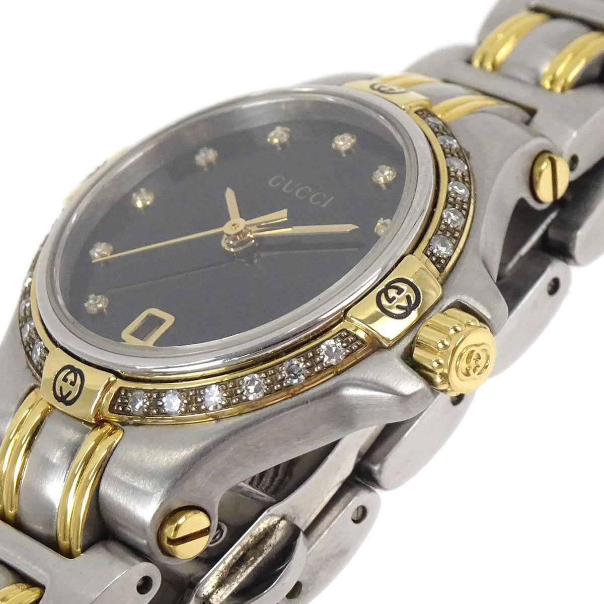 Gucci 9040L Quartz Watch SS GP Diamond