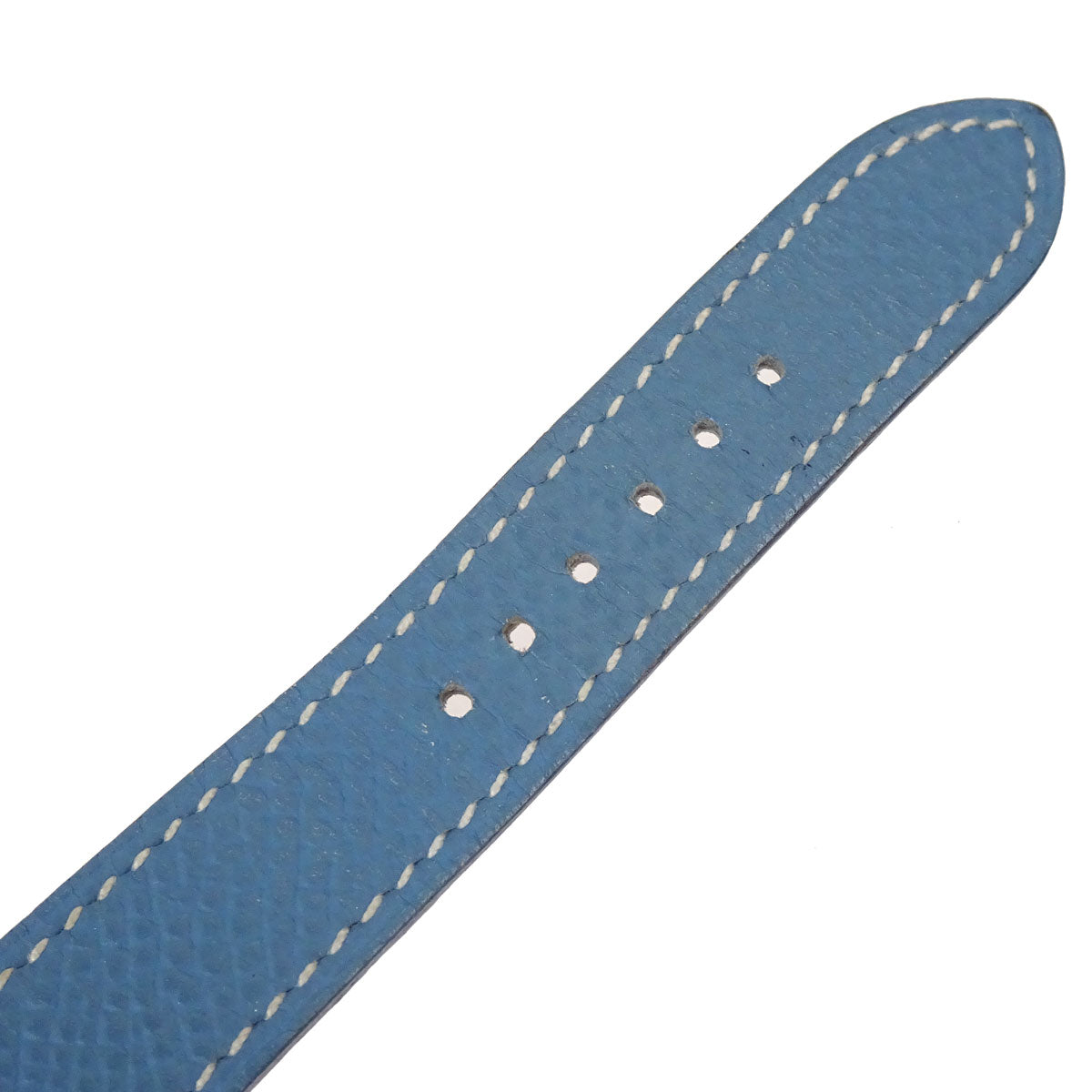 Hermes H Watch 21mm HH1.210 Quartz Courchevel Watch Blue Jean