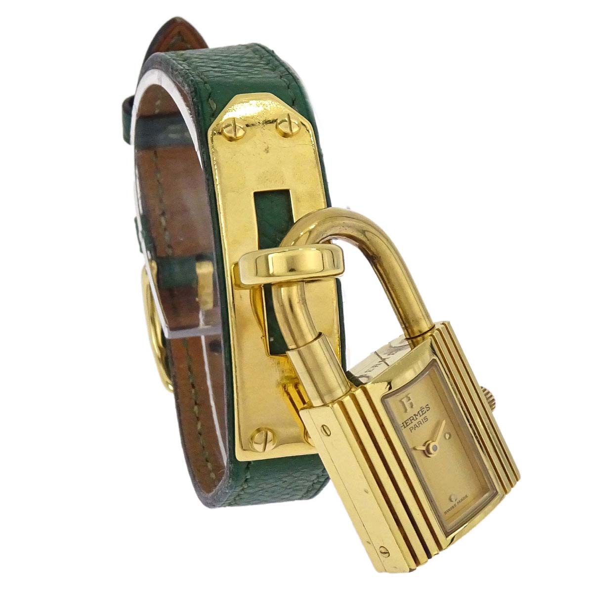 Hermes Kelly Watch Quartz Watch Green Courchevel #M