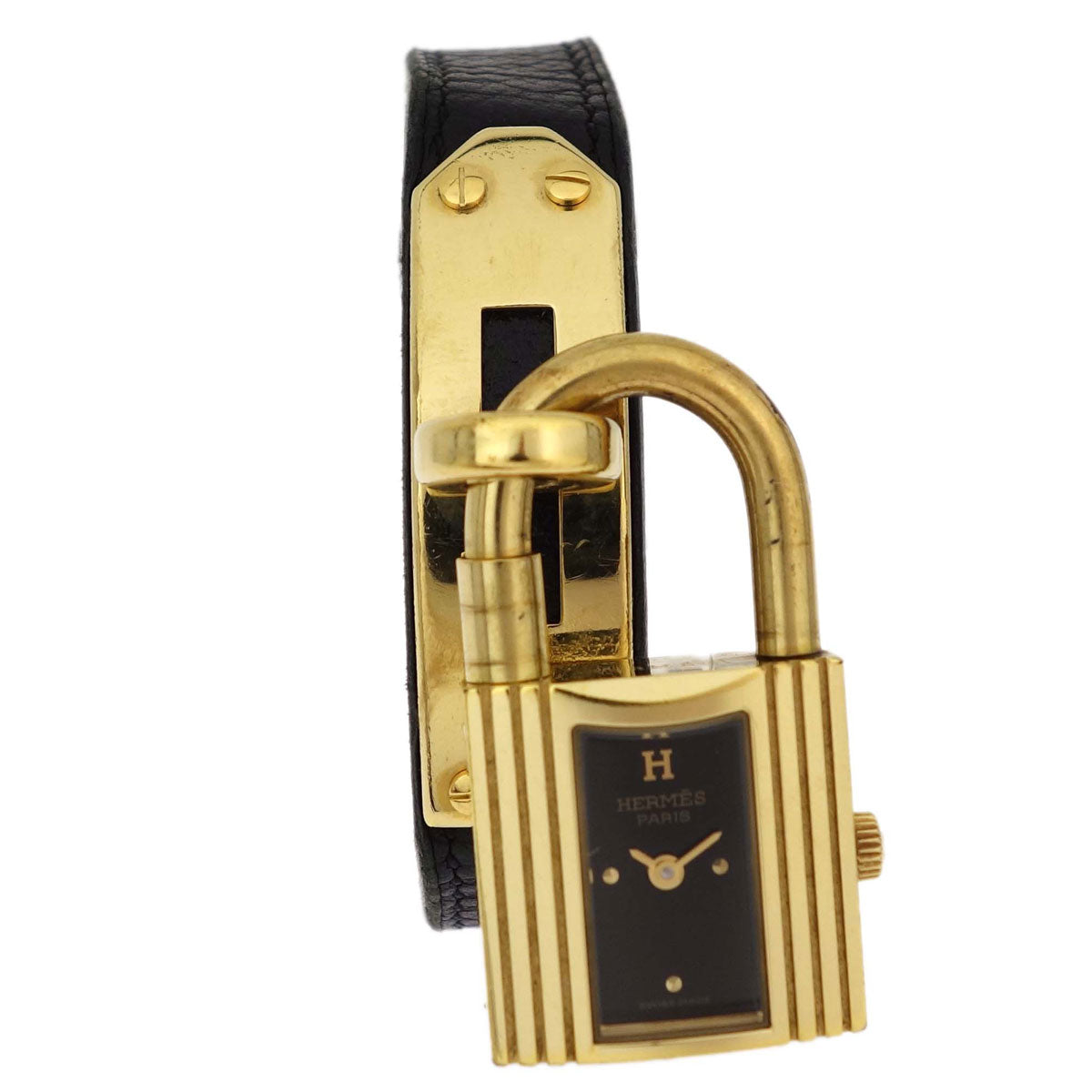 Hermes Kelly Watch 19mm Quartz Watch Black Courchevel #M
