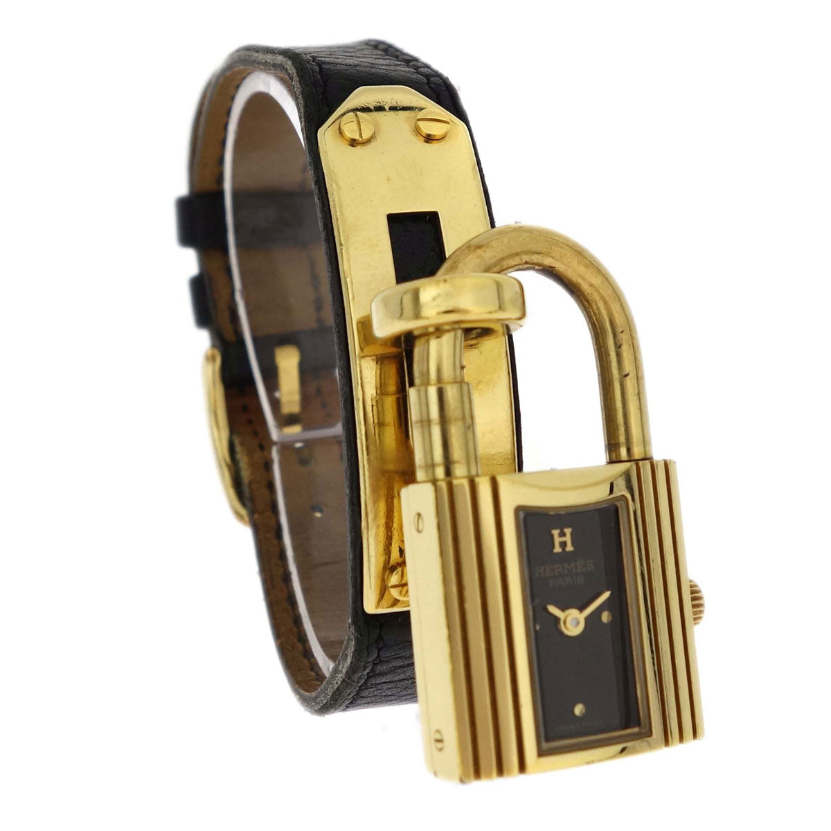 Hermes Kelly Watch 19mm Quartz Watch Black Courchevel #M