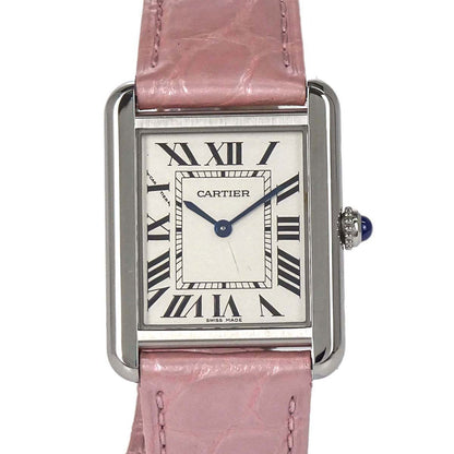 Cartier * Tank Solo SM 24mm Ref.2716 Quartz Watch SS Crocodile Pink