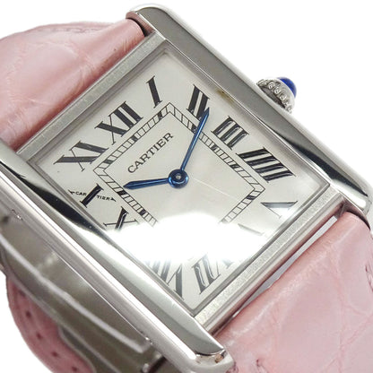 Cartier * Tank Solo SM 24mm Ref.2716 Quartz Watch SS Crocodile Pink