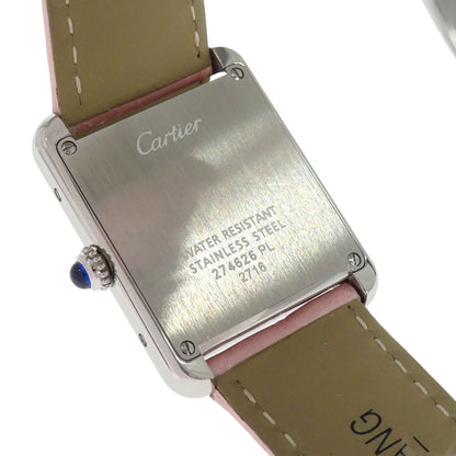 Cartier * Tank Solo SM 24mm Ref.2716 Quartz Watch SS Crocodile Pink