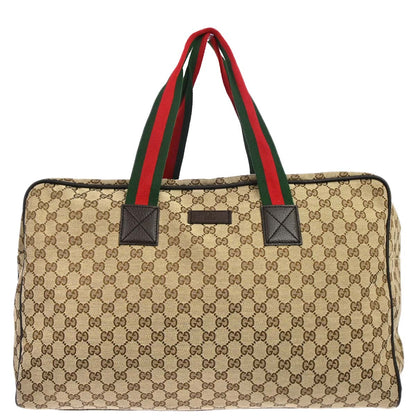 Gucci Beige Canvas GG Sherry Line Duffle Handbag